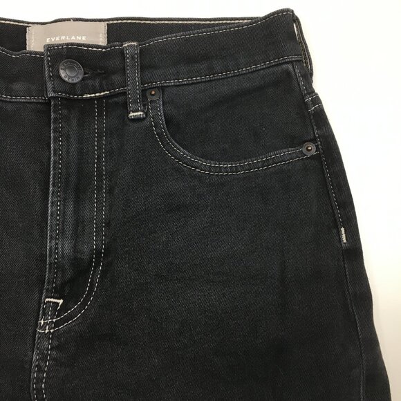 EVERLANE Gray/Black Wash The Cheeky Jean 5 Pocket Logo Hardware Jeans - Picture 6 of 10
